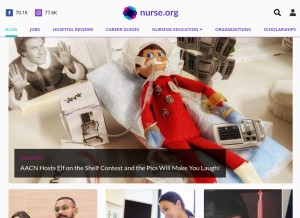 How nurse.org looks like on a tablet such as an iPad.