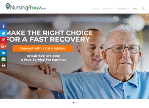 How nursinghomes.com looks like on a tablet such as an iPad.