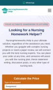 How nursinghomeworks.help looks like on a mobile device such as an iPhone.