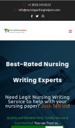 How nursingwritinghelpers.com looks like on a mobile device such as an iPhone.