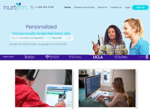 How nurtem.com looks like on a tablet such as an iPad.