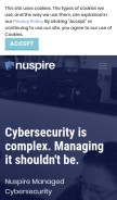 How nuspire.com looks like on a mobile device such as an iPhone.