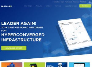 How nutanix.com looks like on a tablet such as an iPad.