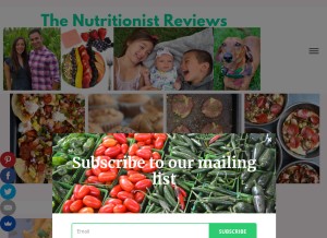 How nutritionistreviews.com looks like on a tablet such as an iPad.