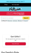 How nuts.com looks like on a mobile device such as an iPhone.