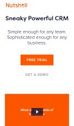 How nutshell.com looks like on a mobile device such as an iPhone.