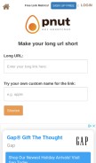 How nutshellurl.com looks like on a mobile device such as an iPhone.