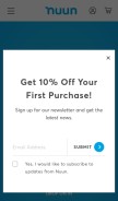 How nuunlife.com looks like on a mobile device such as an iPhone.