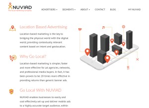 How nuviad.com looks like on a tablet such as an iPad.