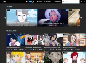 How nwanime.tv looks like on a tablet such as an iPad.