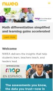 How nwea.org looks like on a mobile device such as an iPhone.