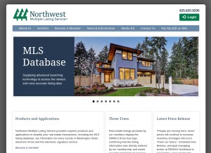 How nwmls.com looks like on a tablet such as an iPad.