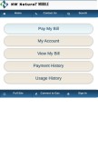 How nwnatural.com looks like on a mobile device such as an iPhone.