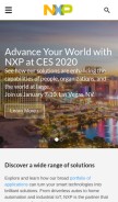 How nxp.com looks like on a mobile device such as an iPhone.