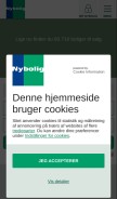 How nybolig.dk looks like on a mobile device such as an iPhone.
