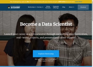 How nycdatascience.com looks like on a tablet such as an iPad.