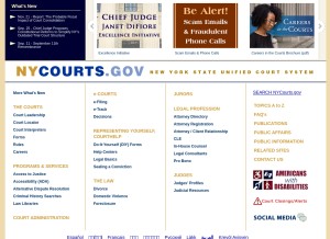 How nycourts.gov looks like on a tablet such as an iPad.