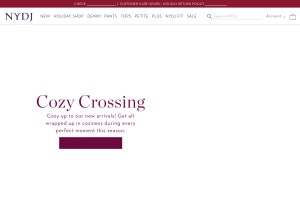 How nydj.com looks like on a tablet such as an iPad.