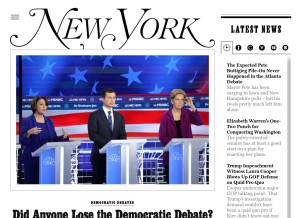 How nymag.com looks like on a tablet such as an iPad.