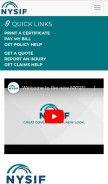 How nysif.com looks like on a mobile device such as an iPhone.