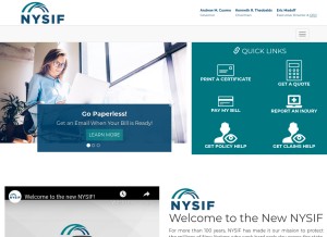 How nysif.com looks like on a tablet such as an iPad.