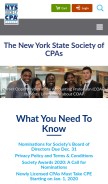 How nysscpa.org looks like on a mobile device such as an iPhone.