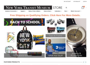 How nytransitmuseumstore.com looks like on a tablet such as an iPad.