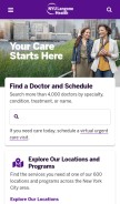 How nyulangone.org looks like on a mobile device such as an iPhone.