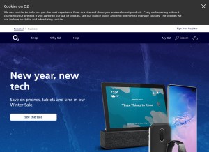How o2alerts.com looks like on a tablet such as an iPad.