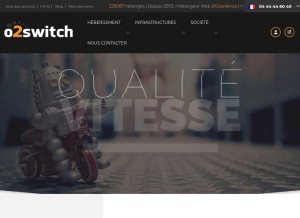 How o2switch.net looks like on a tablet such as an iPad.