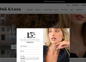 How oakandluna.com looks like on a tablet such as an iPad.