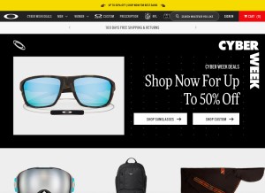How oakley.com looks like on a tablet such as an iPad.