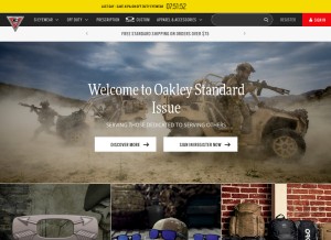 How oakleysi.com looks like on a tablet such as an iPad.