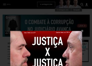 How oantagonista.com looks like on a tablet such as an iPad.