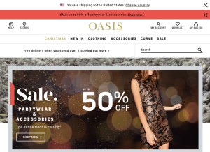 How oasis-stores.com looks like on a tablet such as an iPad.