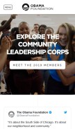 How obama.org looks like on a mobile device such as an iPhone.