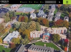 How oberlin.edu looks like on a tablet such as an iPad.