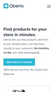How oberlo.com looks like on a mobile device such as an iPhone.