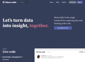 How observablehq.com looks like on a tablet such as an iPad.