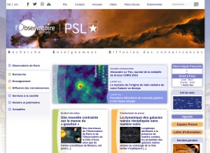 How obspm.fr looks like on a tablet such as an iPad.