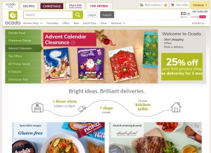 How ocado.com looks like on a tablet such as an iPad.