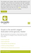 How ocadogroup.com looks like on a mobile device such as an iPhone.