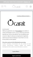 How ocarat.com looks like on a mobile device such as an iPhone.