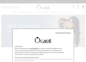 How ocarat.com looks like on a tablet such as an iPad.