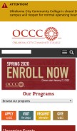 How occc.edu looks like on a mobile device such as an iPhone.
