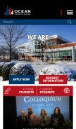 How ocean.edu looks like on a mobile device such as an iPhone.