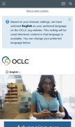 How oclc.org looks like on a mobile device such as an iPhone.