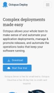 How octopushq.com looks like on a mobile device such as an iPhone.