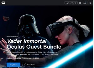 How oculus.com looks like on a tablet such as an iPad.