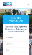 How odaction.com looks like on a mobile device such as an iPhone.